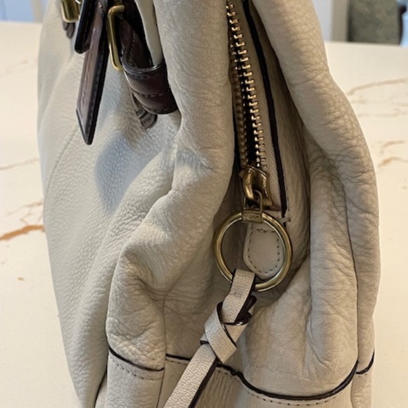 Cream and brown leather Coach bag - Picture 4 of 7